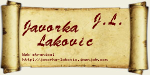 Javorka Laković vizit kartica